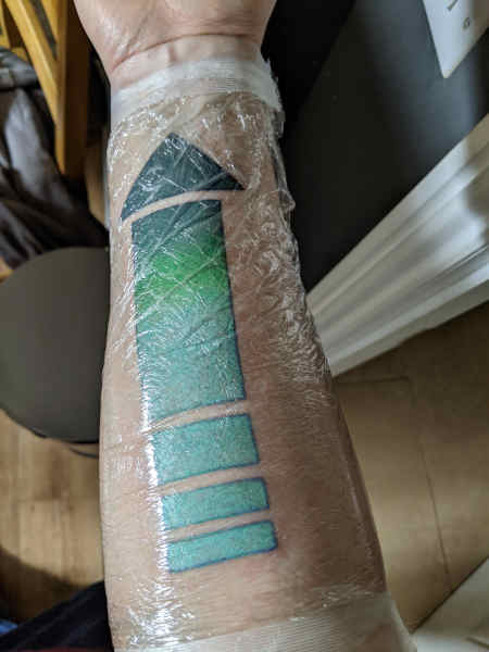 Photo of tattoo wrapped in cling-film