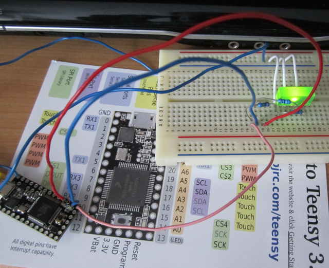 Teensy 3.0 power three LEDs