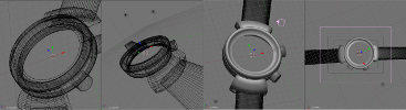 blender editor creating the binary watch model