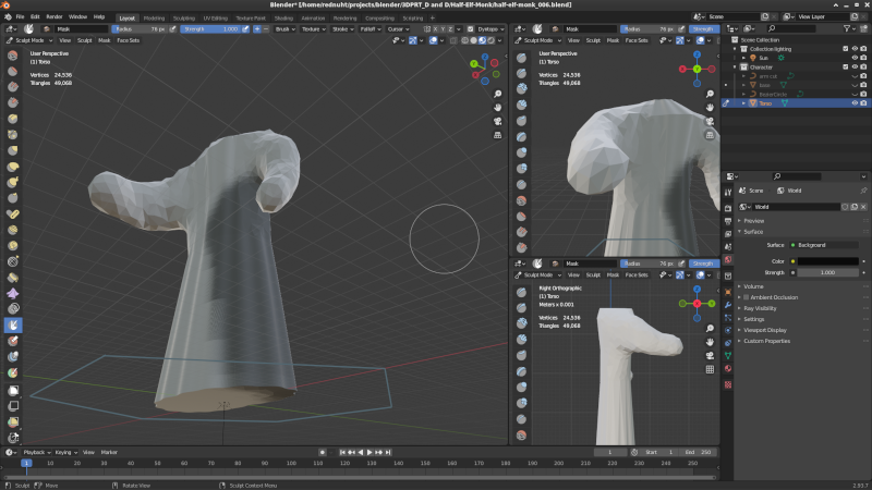 screen shot of blender monk stage 1