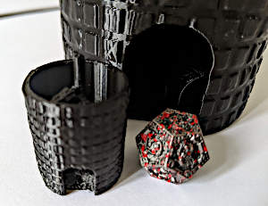 photo of dice tower printed with mini
