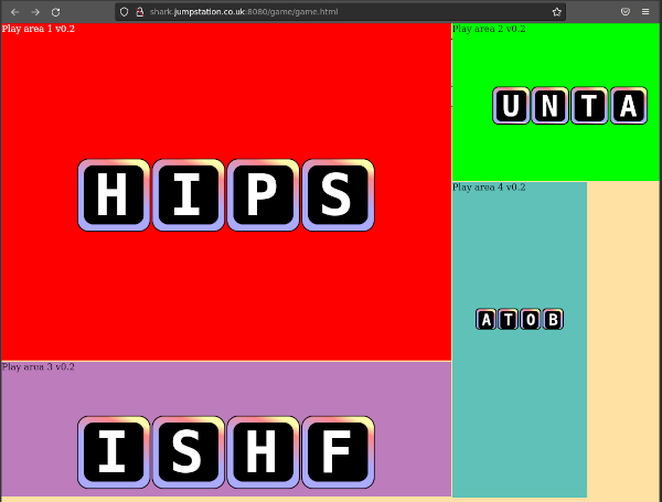 Screenshot of html Anagram Shark Attack JS-e