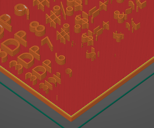 screen capture Prusa slicer text size printing test - draft sliced