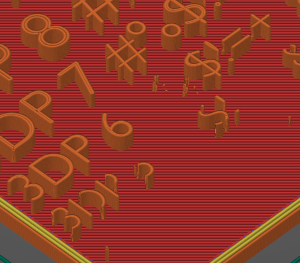 screen capture Prusa slicer text size printing test - super detail sliced