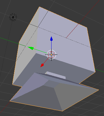 screen shot of 3d software blender showing a extrusion that will become a tentacle sucker