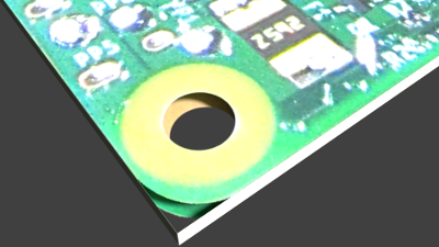 rendering of badly modelled raspberry pi circuit board