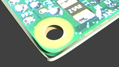 rendering of badly modelled raspberry pi circuit board subserf'd