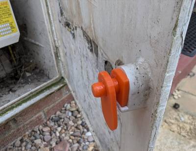 3D printed gas meter latch