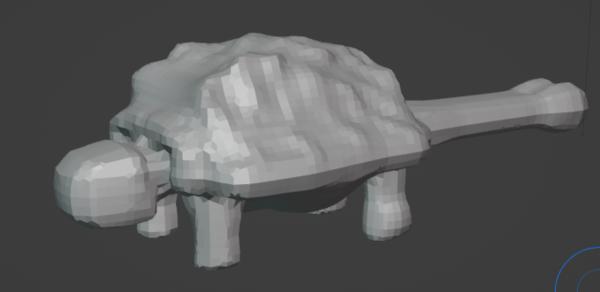 ankylosaurus mesh - rough - blender screenshot