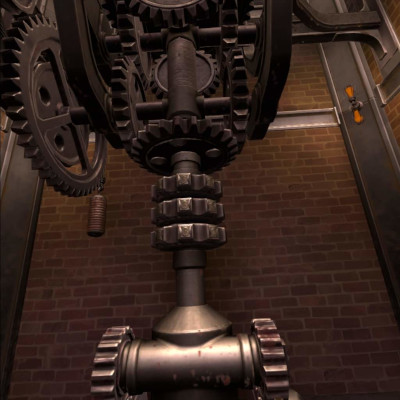 VR screen capture Myst gears