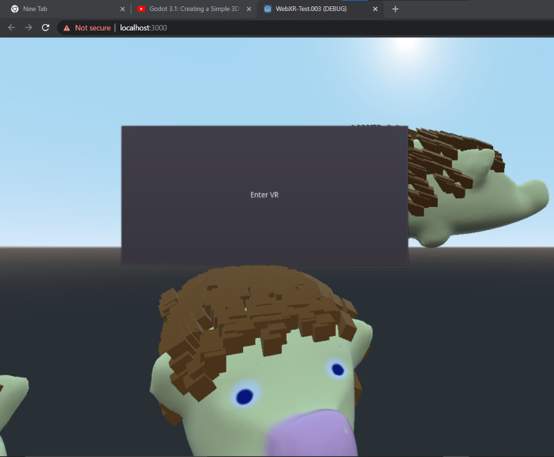 Enter VR button shown in desktop browser