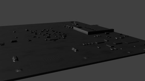 render of the underside of the 3d raspberry pi single material
