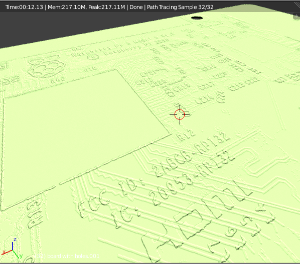 blender screen shot showing combined height maps on a raspberry pi