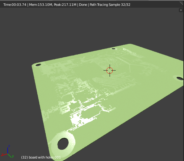 blender screen shot showing gloss map on a raspberry pi