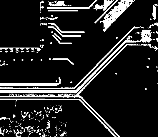 black and white trace map sample for a raspberry pi 3b