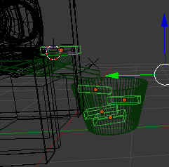 Blender partial screenshot of the Rigid Body setup, Raspberry Pis falling off a conveyor belt