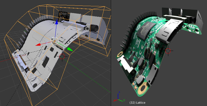 raspberry 3d model bent in Blender software