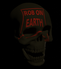 Rob on Earth text on Skull