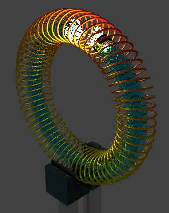3d render of coiled spring